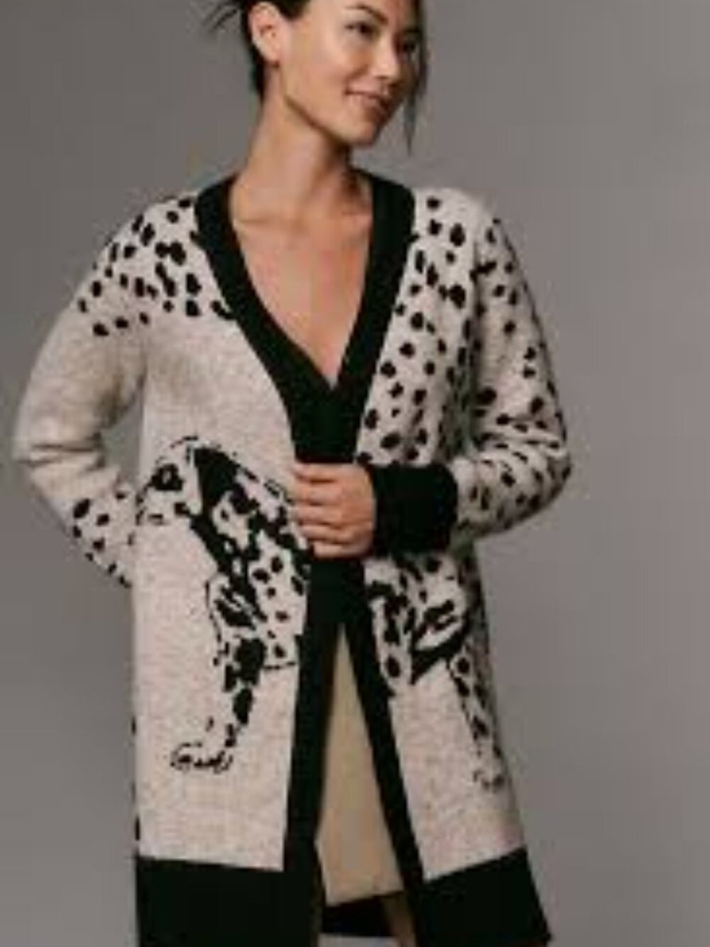 RD Style Dalmatian Cardigan Sweater XL